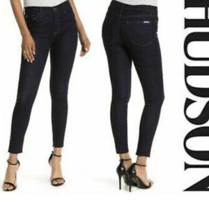 Hudson Blair High Rise Super Skinny Crop Dark Blue Wash Jeans Size 29